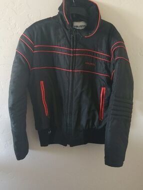 Polaris Men's Black Bomber Jacket with Red Piping